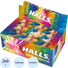 Карамель леденцовая HALLS COLORS ассорти 2,8гx90шт/уп