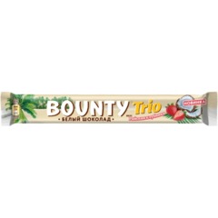 Шоколадный батончик Bounty ТРИО клубника белый шоколад, 78г