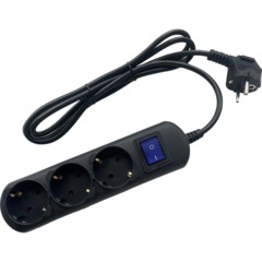Удлинитель Power Cube 3р/1,5 м с/з с выкл 16А черн (PC-7B-1,5M) - фото 5