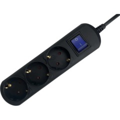 Удлинитель Power Cube 3р/3м с/з с выкл 16А черн (PC-7B-3M) - фото 2