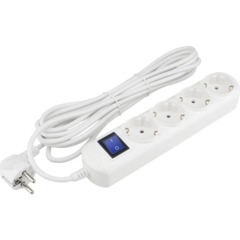 Удлинитель Power Cube 4р/5м с/з с выкл 10А бел (PC-4B-5M) - фото 5
