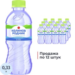 Вода минеральная Калинов Родник природ стол пит негаз ПЭТ 0,33л