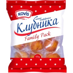Кекс Мини-маффины Kovis с фруктово-ягодной нач. клубника, 470гx6шт/уп