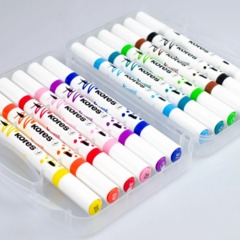 Набор маркеров Kreative Markers Acrylic duo tip пластиковый бокс 12цв,23121 - фото 5