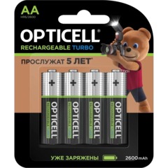 Аккумулятор Opticell Turbo АА 2600 mAh 4шт/уп (6080002)