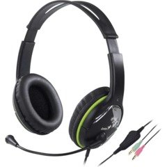 Гарнитура проводная Genius HS-400A черный/зелёный 31710031400 - фото 2