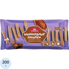 Печенье У Палыча песочные палочки в карамельном шоколаде, 200г