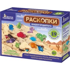 Игра развивающaя Раскопки 19 артефактов(4 динозав,15 мел ракушек),05119