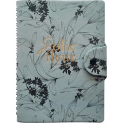 Бизнес-тетрадь Infolio 14x20см 96л клетка спираль Цветы, серый I1771/grey