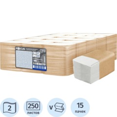 Бумага туалетная д/дисп Focus Smart T3 Vсл 2сл250л15пач/уп_5103035/50204100
