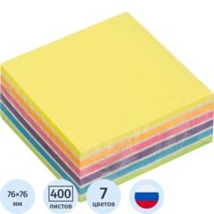 Стикеры Attache с клеев. краем 76х76, 7 цветов, 400 л