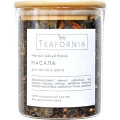 Чай Teafornia чёрный с добавками Масала, стекло большое, 110г