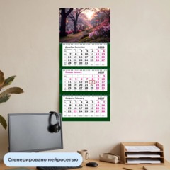 Календарь настенный 3-х блочный 2027 Attache Премиум Парк 330х705мм - фото 4
