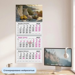 Календарь настенный 3-х блочный 2027 Attache Завтрак 305х675мм - фото 4