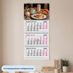 Календарь настенный 3-х блочный 2027 Attache Десерты 305х675мм - фото 4