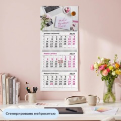 Календарь настенный 3-х блочный 2027 Attache Живи, мечтай, твори 305х675мм - фото 4