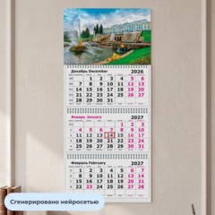 Календарь настенный 3-х блочный 2027 Attache Санкт-Петербург 305х675 - фото 4