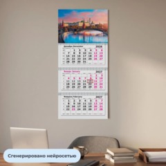 Календарь настенный 3-х блочный 2027 Attache Премиум Москва 330х705мм - фото 4