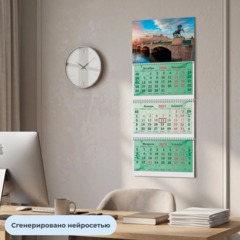 Календарь настенный 3-х блочный 2027 Attache Премиум Санкт-Петербург340x805 - фото 4