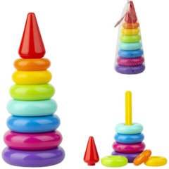 Игрушка Пирамида Классика 25 см, 9 дет. (в сетке),У1059 - фото 2