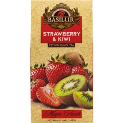 Чай Basilur Волшебные фрукты Клубника и киви листовой черный, 100г