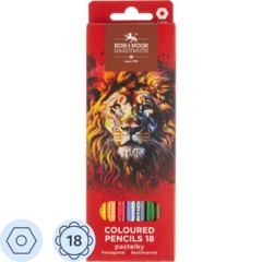 Карандаши цветные набор RED LION 3553, 18цв, картон.упак. с подвесом