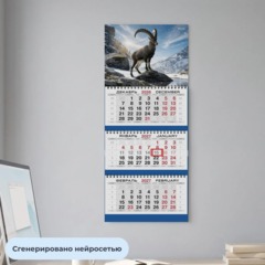 Календарь настенный 3-х блочный 2027 Attache Символ года Коза 295х710мм - фото 4