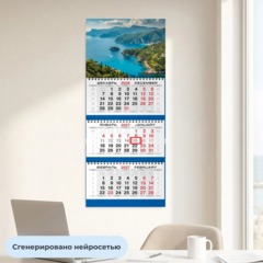 Календарь настенный 3-х блочный 2027 Attache Море в горах 295х710мм - фото 4