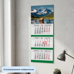 Календарь настенный 3-х блочный 2027 Attache Медведи 295х710мм - фото 4