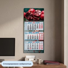 Календарь настенный 3-х блочный 2027 Attache Гранат 310х680мм - фото 4