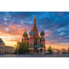 Календарь настенный 3-х блочный 2027 Attache Храм Василия Блаженн. 310х680 - фото 2