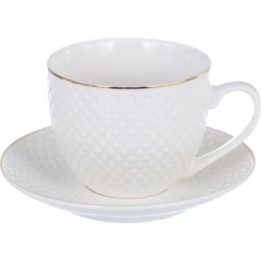 Набор чайный ГРАЦИЯ Дария 2чашки 220мл + 2блюдца, NEW BONE CHINA, 101-01018 - фото 2