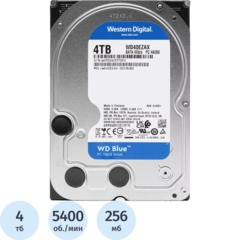 Жесткий диск WD blue 4TB 3,5, 5400 RPM, SATA, (WD40EZAX), 3l