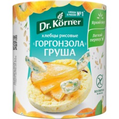 Хлебцы Dr.Korner хрустящие Рисовые сырные 'Горгонзола' с грушей, 80г
