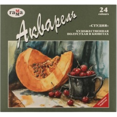 Краски акварельные Гамма Студия, 24цв., кюветы,картон.упак,215001
