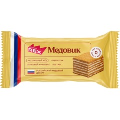 Пирожное ProteinRex протеиновое Медовик, 40гx8шт/уп - фото 2