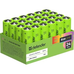 Батарейка DEFENDER алкалиновая LR6-24box АА, бокс 24шт/уп EcoLine - фото 4