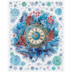 Наклейка НГ оконная из ПВХ пленки, декор.глиттером с раскрас. 30x38см 94289 - фото 2