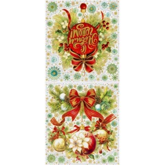 Наклейка НГ оконная из ПВХ пленки, декор.глиттером с раскрас. 84x38см 94302 - фото 2