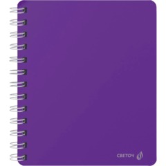 Записная книжка A6 80л клетка Светоч греб,пласт.обл,тисн,пурпур 01049