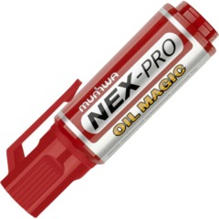 Маркер перманентный пром. MunHwa 'Nex-Pro Oil Magic' красный, скошенный,7мм - фото 4