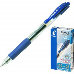 Ручка гелевая автомат. PILOT BL-G2-5 резин.манжет.синяя 0,3мм Япония - фото 2