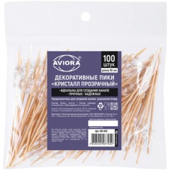 Пика из бамбука Кристалл прозрачный, 90мм, (491-052) 100шт/уп - фото 2