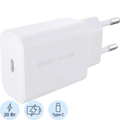 Зарядное устройство сетевое PERO TC33 USB-C, PD 3.0, 20W белый