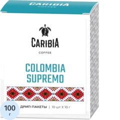 Кофе в дрип-пакетах CARIBIA Arabica Colombia Supremo, 10х10г