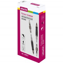 Ручка гелевая автомат. Attache Wizardчерн,автомат.0,5мм,резин.манжет - фото 3