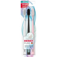 Зубная щетка LACALUT Pure средней жесткости 2+1, 3шт/уп(810050710)