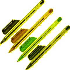 Ручка шариковая неавтомат. KORES К1 0,7ммтреуг.корп4шт/бл сн/чр/кр/зл - фото 3