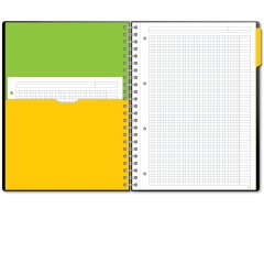 Бизнес-тетрадь SMARTBOOK А4 120л. клетка,спир,микроп,разд,карм,жел-оран Бизнес-тетрадь SMARTBOOK А4 120л. клетка,спир,микроп,разд,карм,жел-оран - фото 2