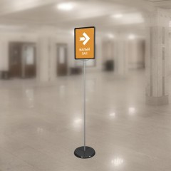 Стойка напольная Promega office раздвижная двустор черн. 2части 05-025 - фото 3